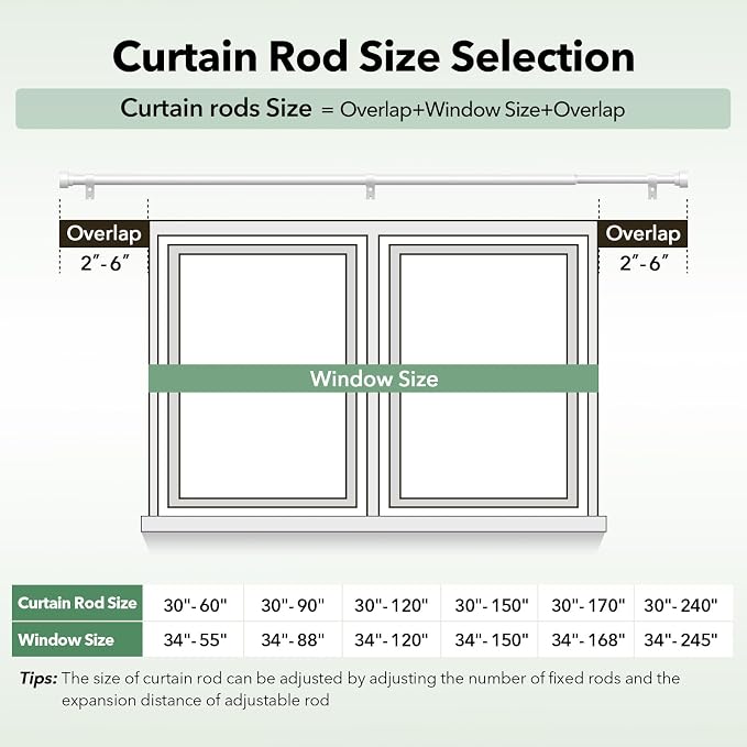 IFELS Heavy Duty Curtain Rods for Windows 28 to 48 Inch, 1 Inch Adjustable - Image 4