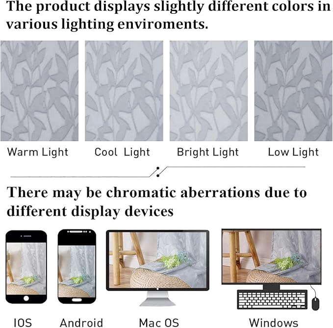 Lecloud Leia Light Grey Sheer Curtains 72 Inch Length 2 Panels, Airy & - Image 4