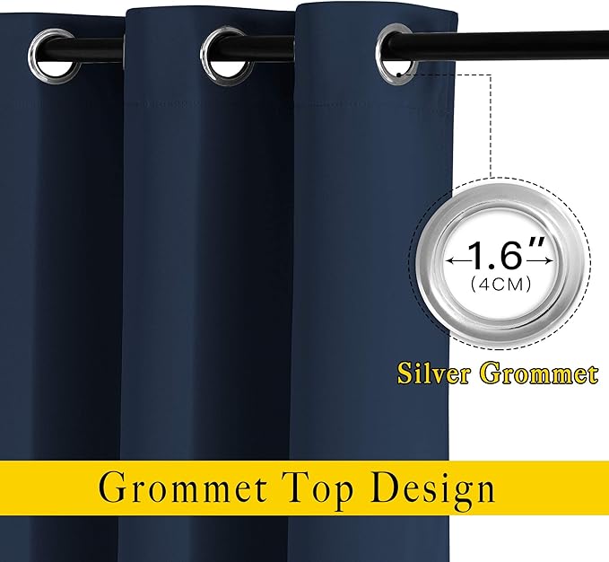 NICETOWN Navy Blue Blackout Curtains - Image 2