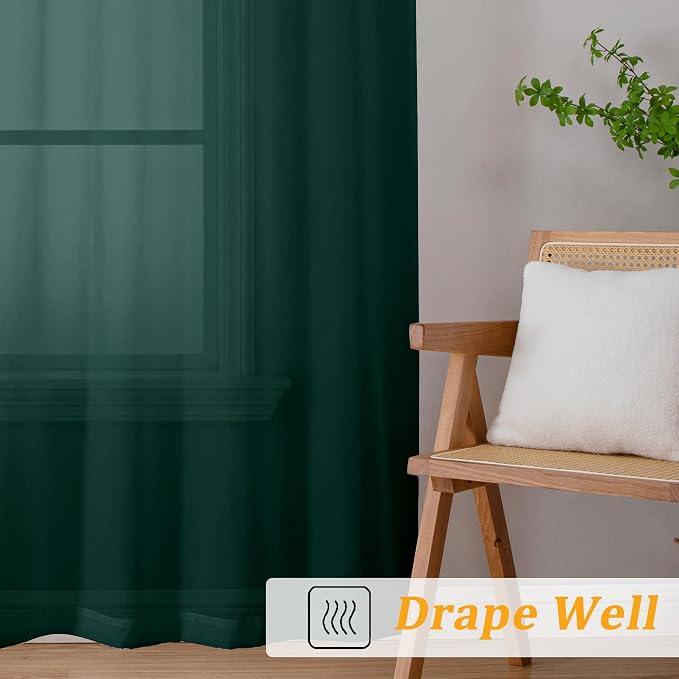 Gwine Hunter Green Sheer Curtains - Image 6