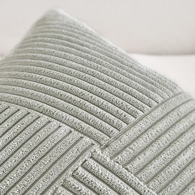 Fancy Homi 2 Packs Grey Samll Decorative Throw Pillow Covers 12x12 Inch - Image 3