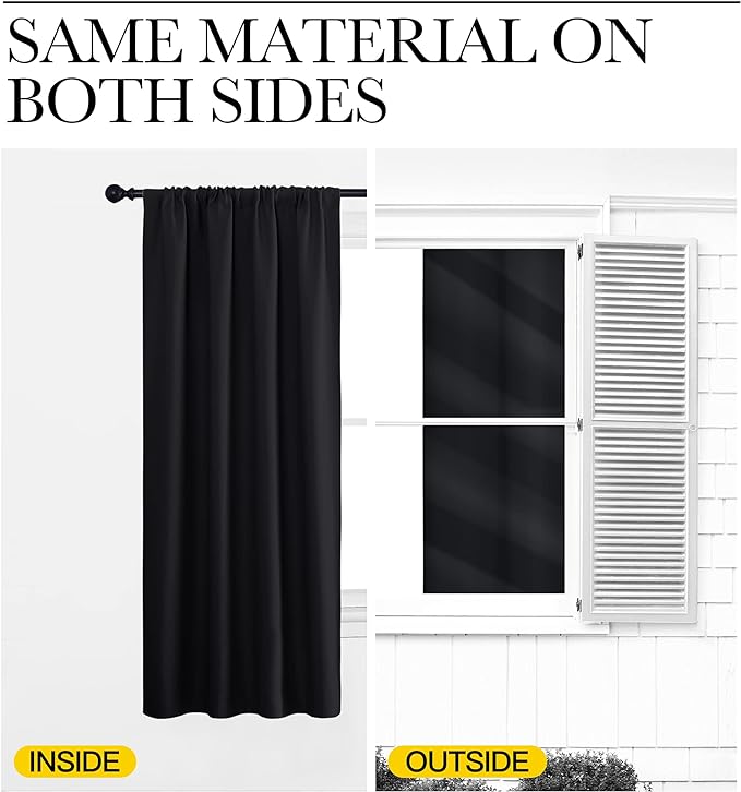 NICETOWN Black Blackout Curtain Blinds - Image 7