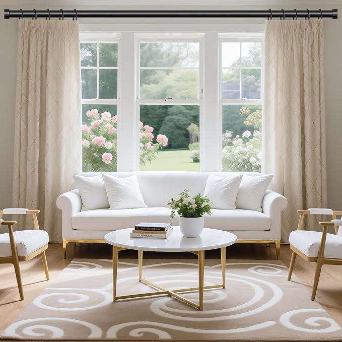VOIIY Curtain Rods for Windows 28 to 48 Inch, Modern Adjustable Heavy Duty - Image 8