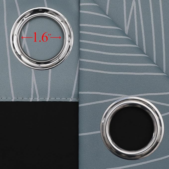Estelar Textiler Stone Blue and Greyish White Ombre Blackout Curtains 45 Inch - Image 7