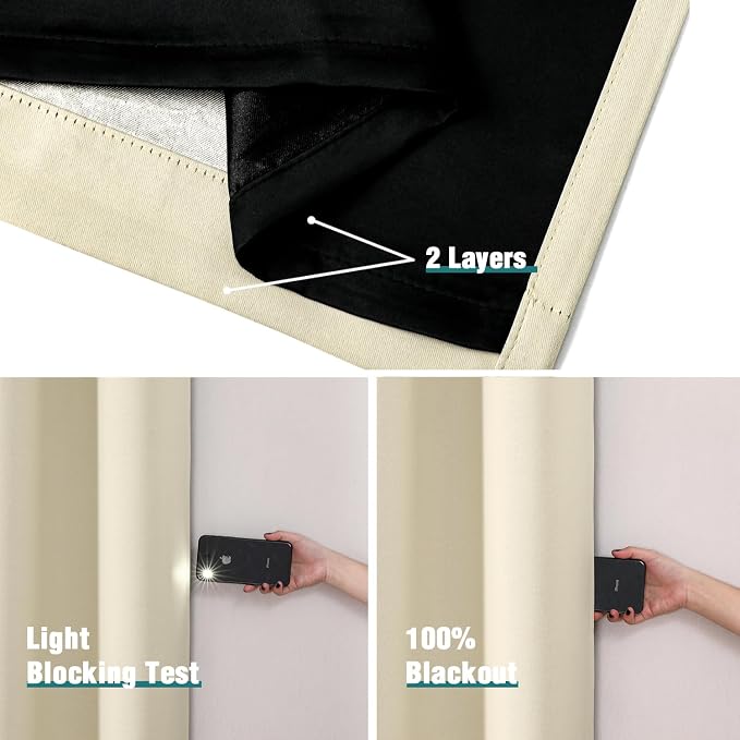 ChrisDowa 100% Blackout Curtains 63 inch Long - Image 5