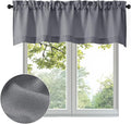OWENIE Bob Valance Curtains 18 Inch Length 1 Piece, Faux Linen Slub Solid Dark by OWENIE