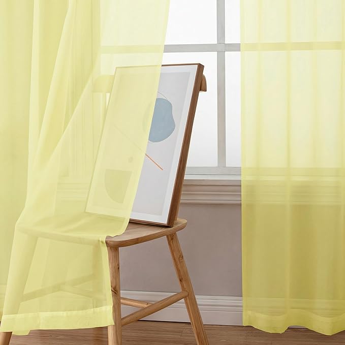 OWENIE Sheer Curtains 78 Inches Long 2 Panels Set - Image 5