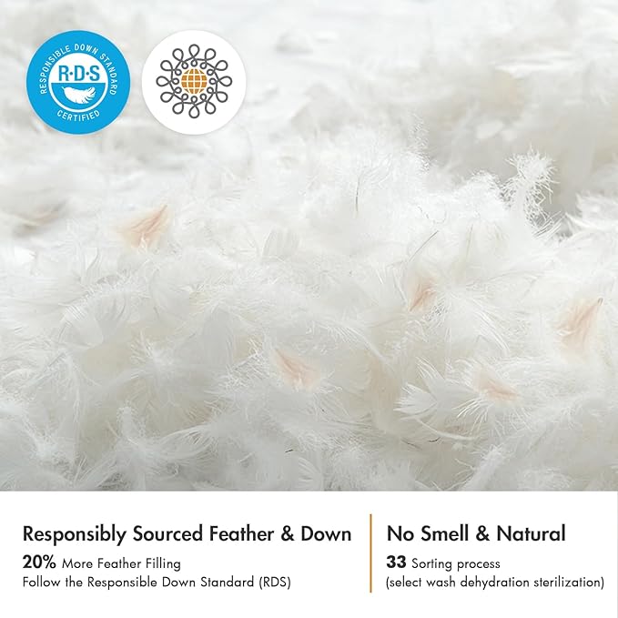 MIULEE Pillow Inserts 18x18, Down Feather Throw Pillow Inserts, Premium Fluffy - Image 2