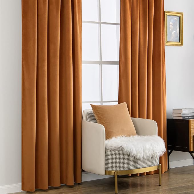 MIULEE Velvet Curtains 108 inches Long 2 Panels - Image 7