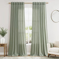 Nanspring Desert Sage Linen Curtains 108 Inches Long by Nanspring
