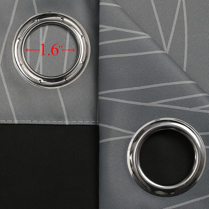 Estelar Textiler Grey and Greyish White Blackout Curtains & Drapes - Image 7