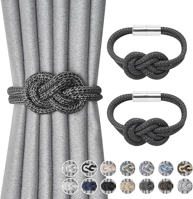 NICEEC 2 Pack Mini Magnetic Curtain Tiebacks Nordic Simple Style Drape Tie by NICEEC