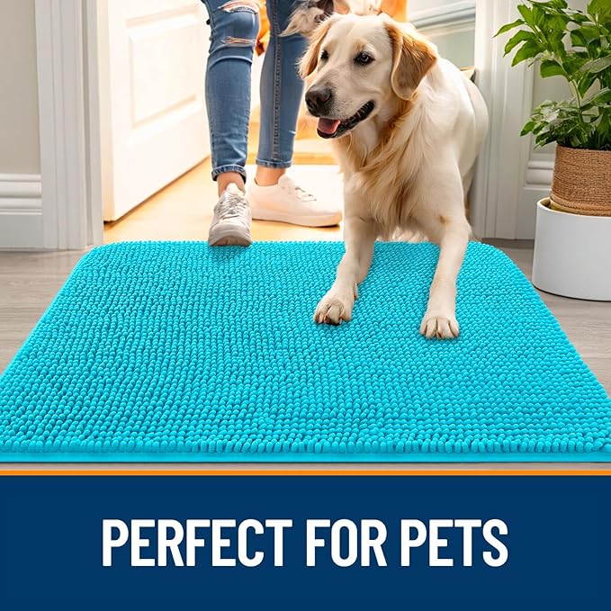 OLANLY Dog Door Mat for Muddy Paws 47x20, Absorbs Moisture and Dirt, Absorbent - Image 6