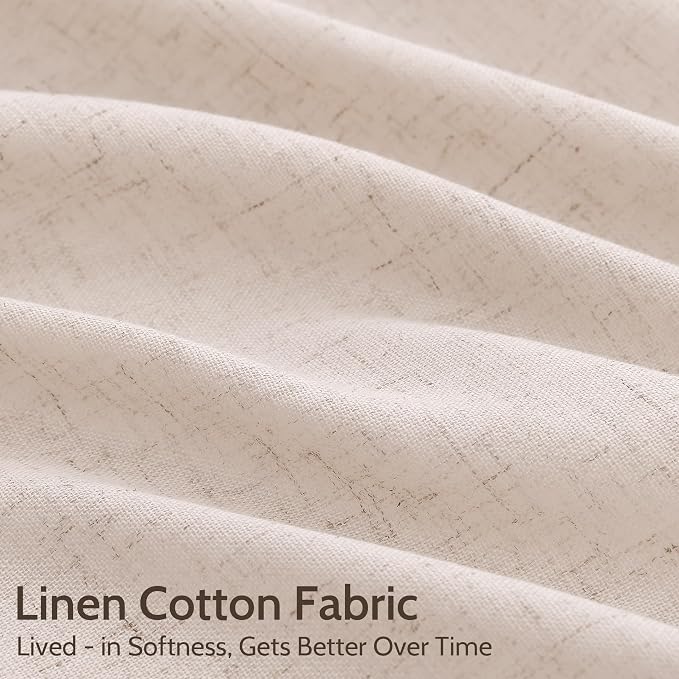 Natural White Linen Curtains 72 Inches Long - Image 4
