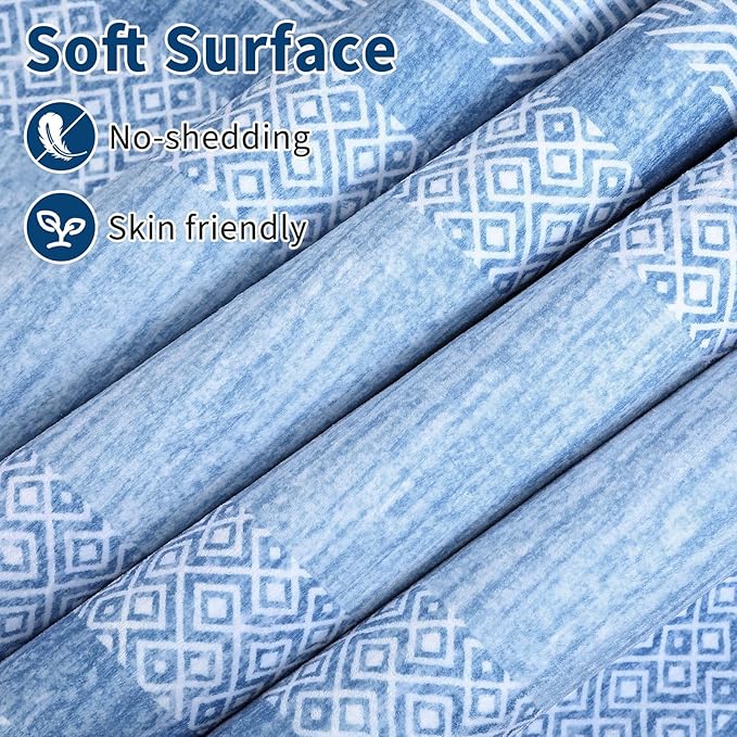 GarveeHome 8x10 Large Washable Area Rug Modern Bordered Distressed Geometric - Image 4
