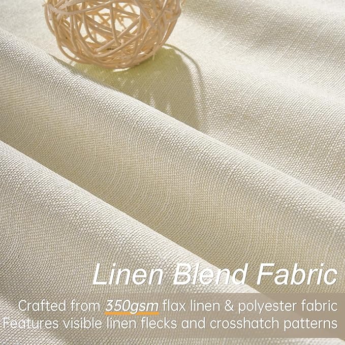 Topfinel Cream White 100% Blackout Curtains 72 Inches Long 2 Panels - Image 2