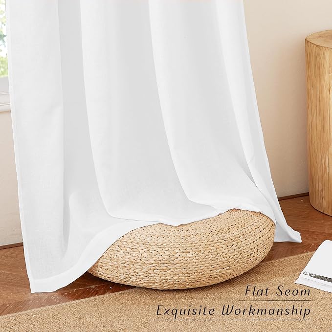 NICETOWN White Linen Short Curtains - Image 7