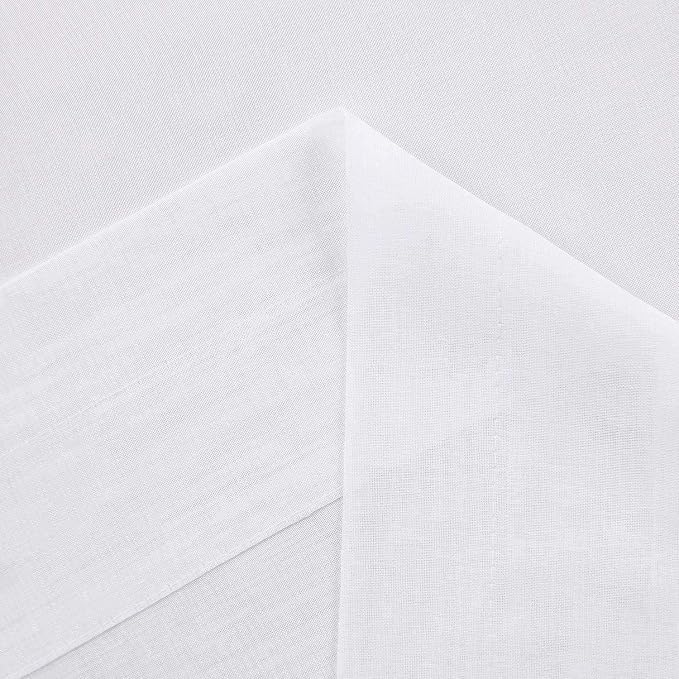 DWCN Sheer White Curtains 63 inch Length 2 Panels Set, Rod Pocket Solid Color - Image 4
