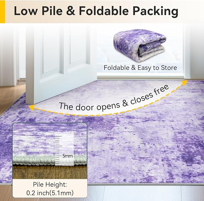 Washable Area Rugs 4'x6' Non-Slip Modern Abstract Soft - Image 7