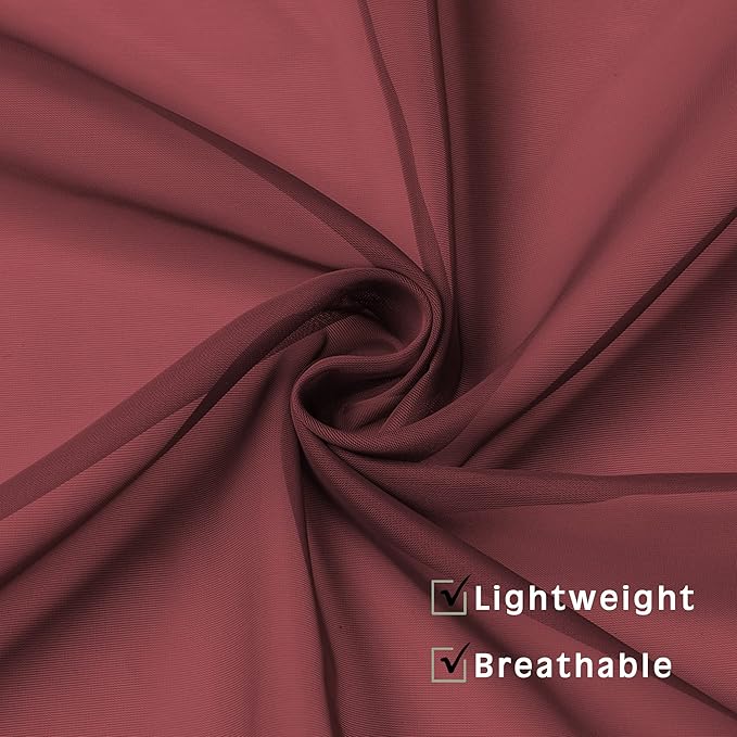 OWENIE Burgundy Red Sheer Curtains 72 Inches Long 2 Panels Set, Transparent - Image 7