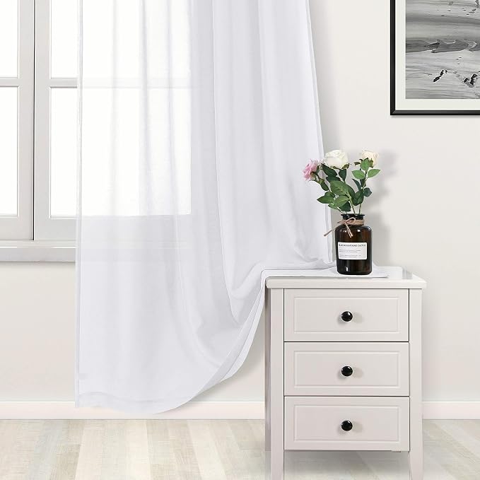 DWCN Living Room Curtains Sheer 84 inches Long 2 Panels Set, Airy & Soft - Image 3