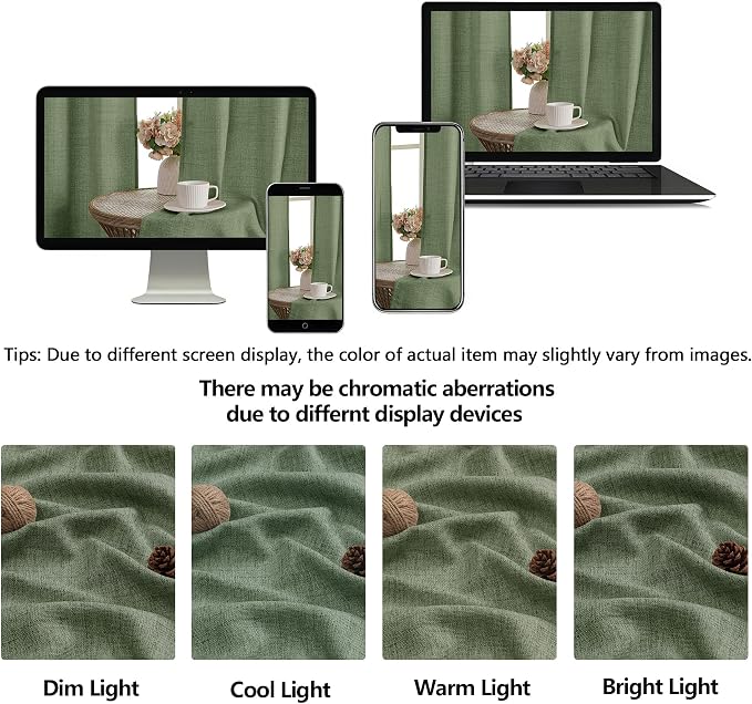 OWENIE Sage Green Valances for Windows 1 Pcs, Light Filtering Textured - Image 9