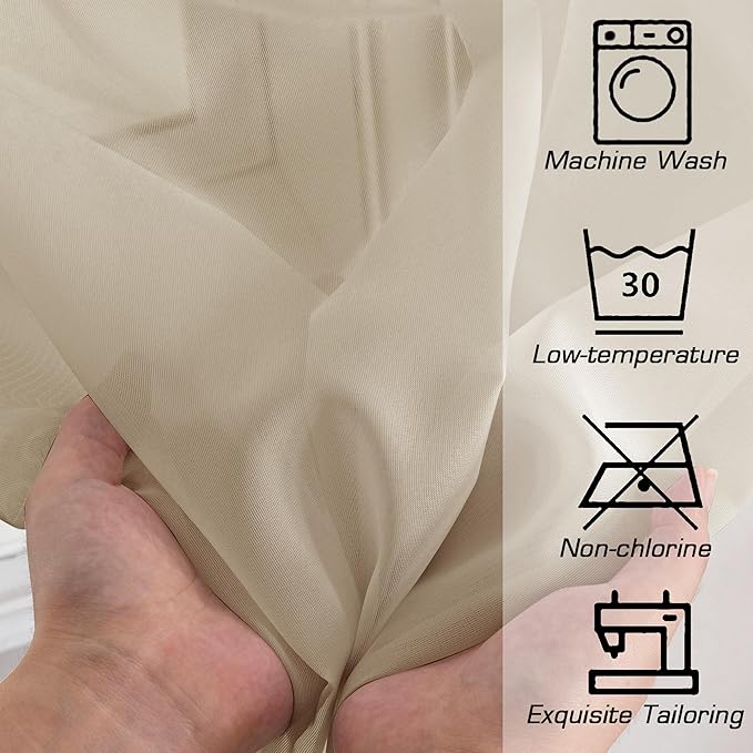 OWENIE Sheer Curtains 72 Inches Long - Image 4