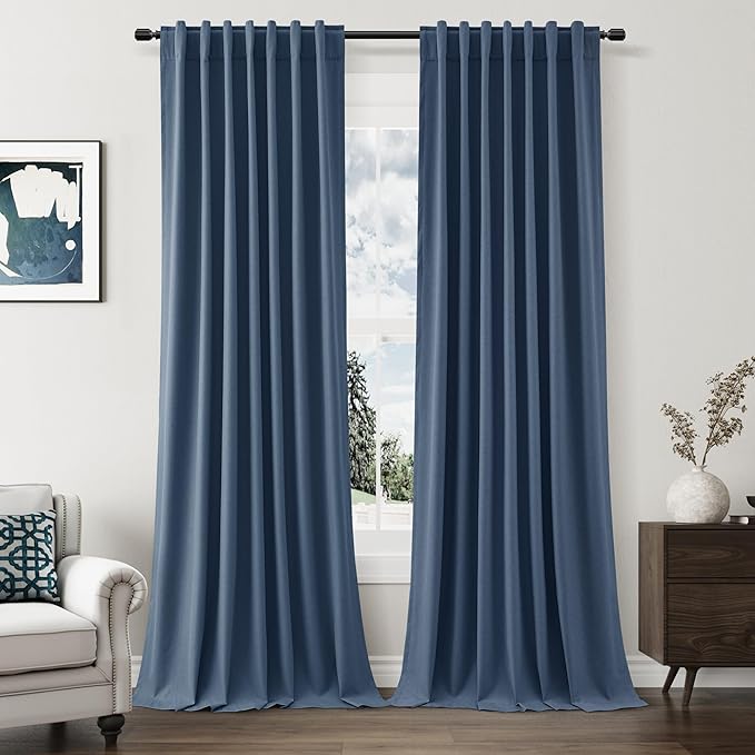 Guken 100% Blackout Curtains 84 Inch Length 2 Panels Set by Guken