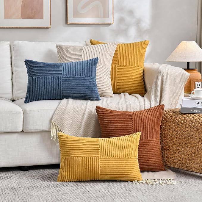 Fancy Homi 2 Packs Rust Decorative Throw Pillow Covers 20x20 Inch - Image 6