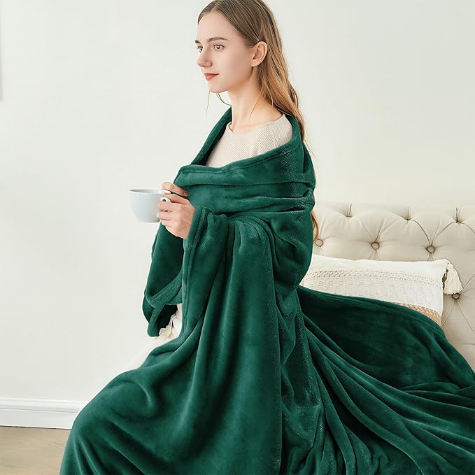 BEDELITE Fleece Blanket Christmas Forest Green Throw Blankets - Image 4
