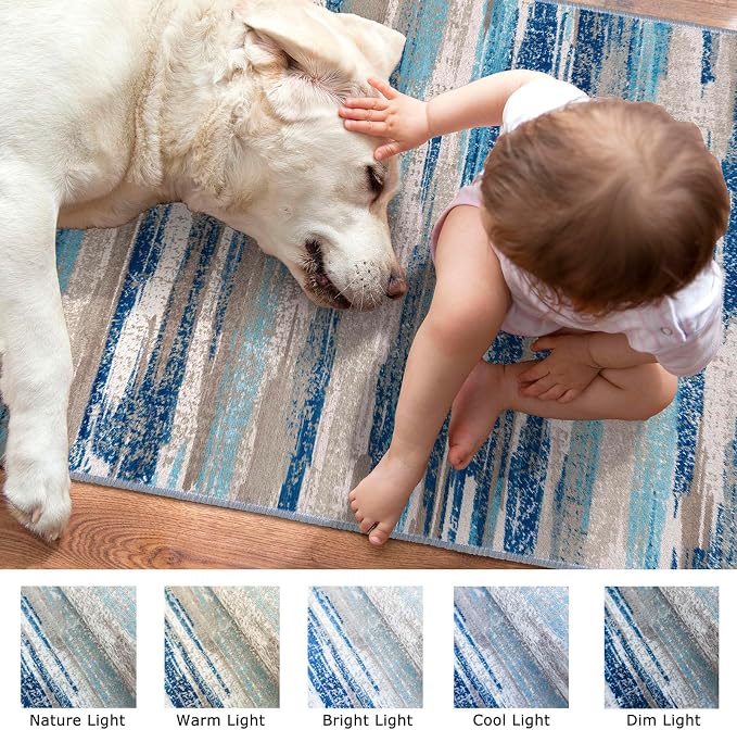 Lansny Modern Abstract Runner Rug 2.6x18 - Image 3