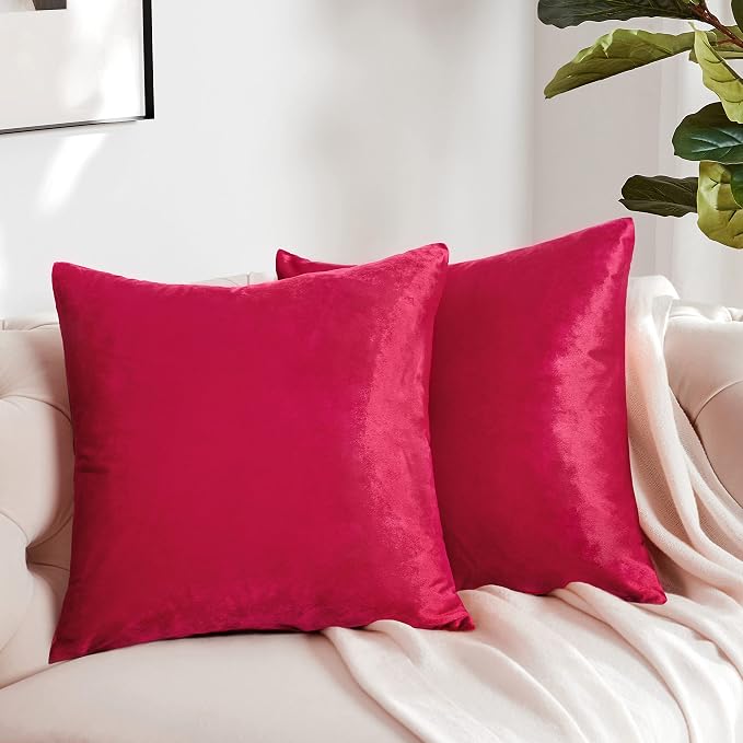 GIGIZAZA Red Velvet Decorative Throw Pillow Covers 18x18 - Image 8