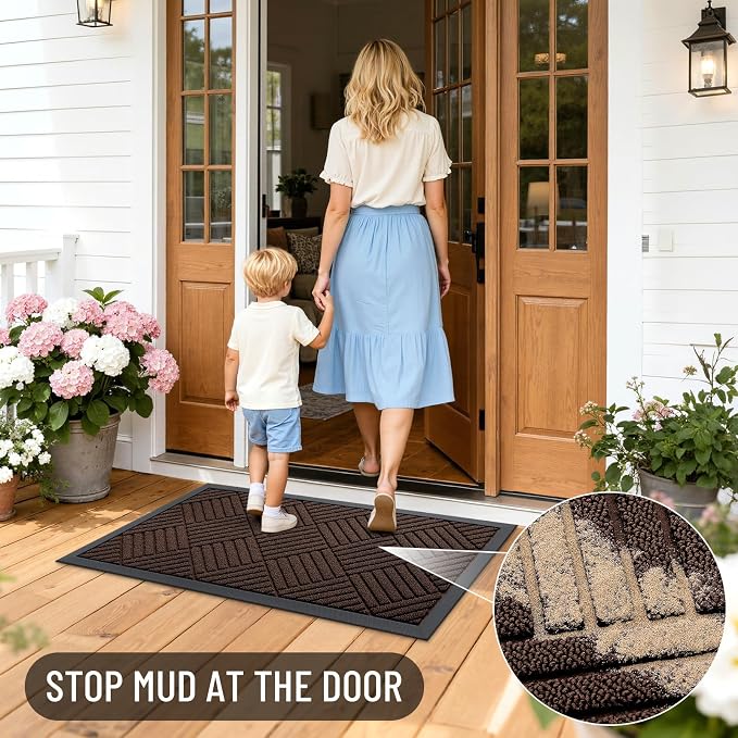 OLANLY Front Door Mat Outside Entrance 71x47, Heavy Duty Sturdy Natural Rubber - Image 6