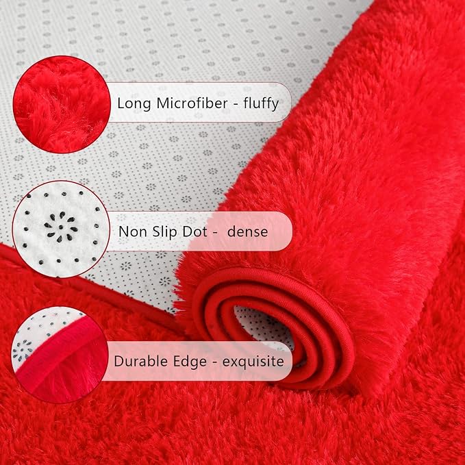 Chicrug Soft Runner Rugs for Bedroom Living Room Plush Fluffy Rug 2x6 Feet - Image 3