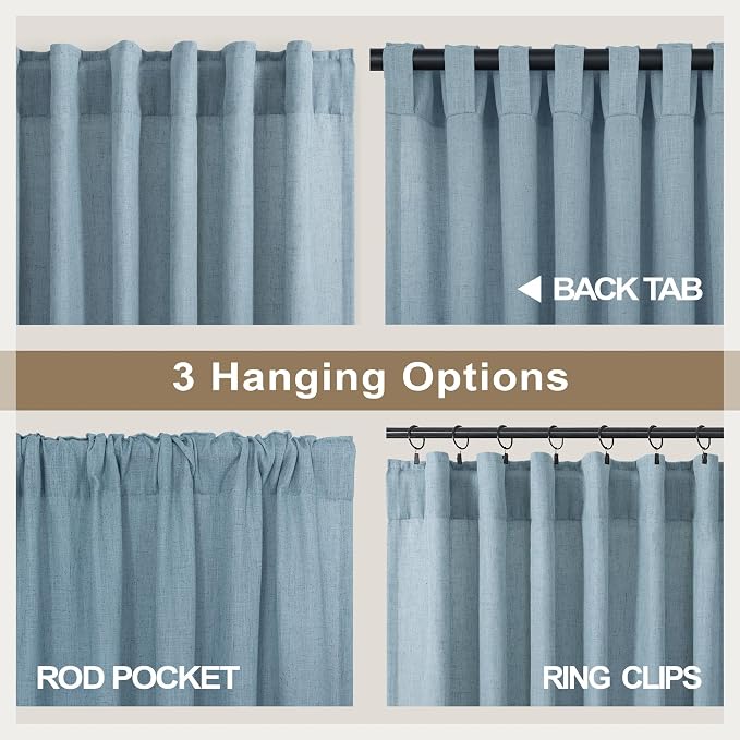 Blue Grey Curtains 96 Inches Long - Image 4