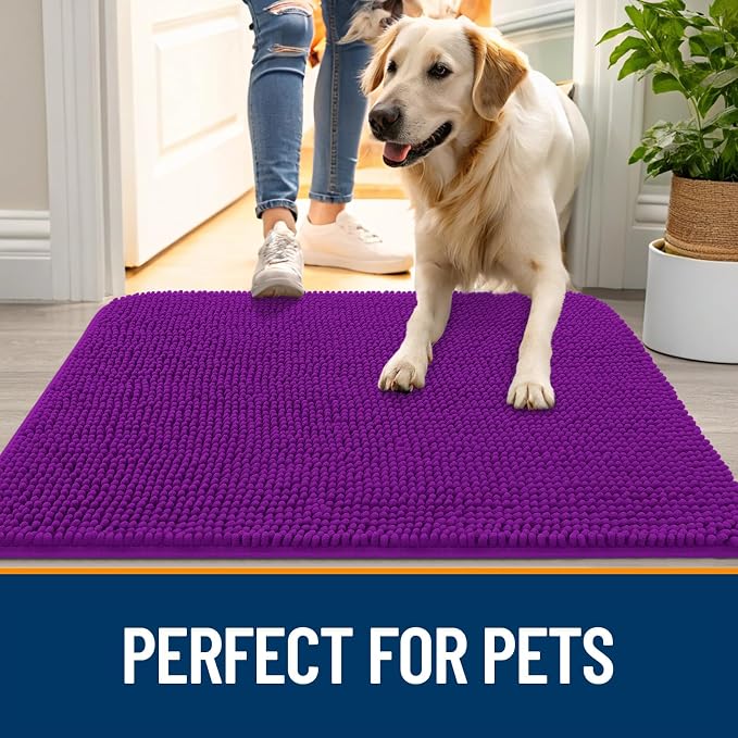 OLANLY Dog Door Mat for Muddy Paws 30x20, Absorbs Moisture and Dirt, Absorbent - Image 6