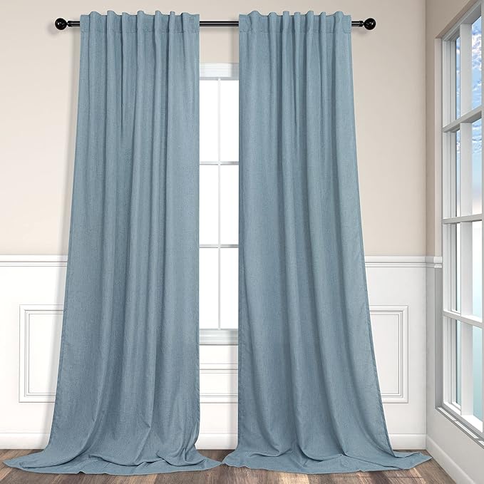 Pitalk Living Room Extra Wide 60 Inch Curtains 2 Panels Back Tab Pocket Light by Pitalk