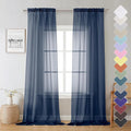 Lecloud Sheer Curtain Panels Set 96" Inches Long, Solid Voile Light Filtering by Lecloud