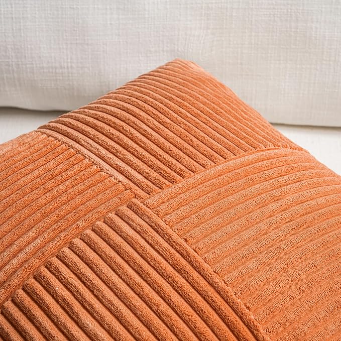 Fancy Homi 2 Packs Burnt Orange Lumbar Decorative Throw Pillow Covers 14x24 Inch - Image 3