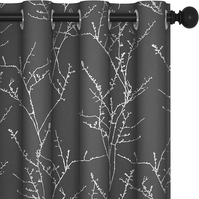 Deconovo Grey Blackout Curtains, Thermal Insulated Soundproof Drapes, 52 x 63 by Deconovo