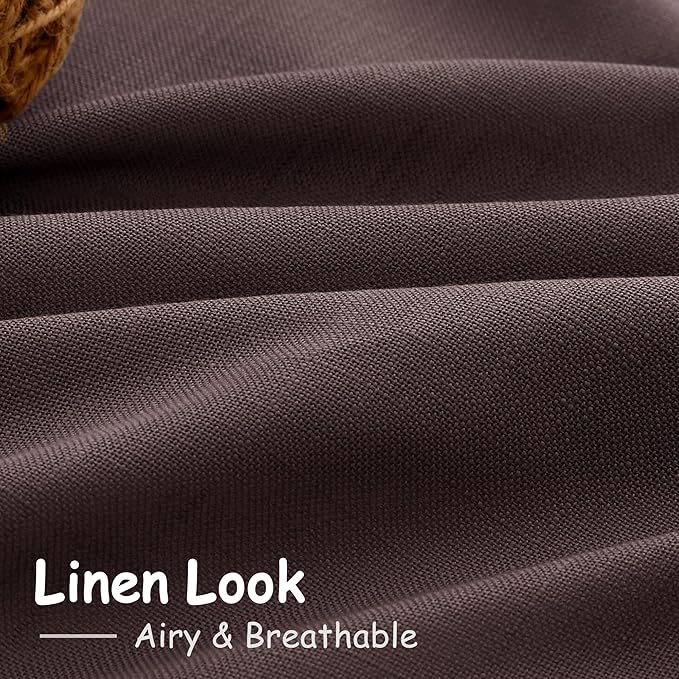 Coffee Brown Extra Long Linen Curtains 120 Inch - Image 3