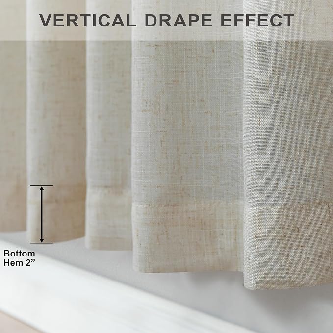 Flax Linen Curtains 108 Inches Long - Image 5