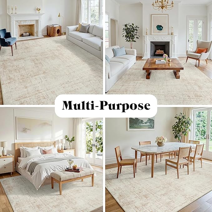 5x7 Area Rugs for Living Room Washable Rug: Anti-Skid Abstract Modern Living - Image 3