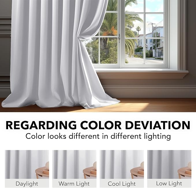 Deconovo Blackout Curtains, Thermal Insulated, W70 x L84 2 Panels, Back Tab - Image 6