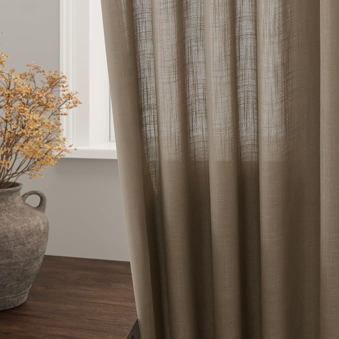 Nanspring Dark Taupe Linen Curtains - Image 2