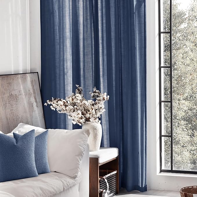Navy Blue Curtains 108 inch Length - Image 6
