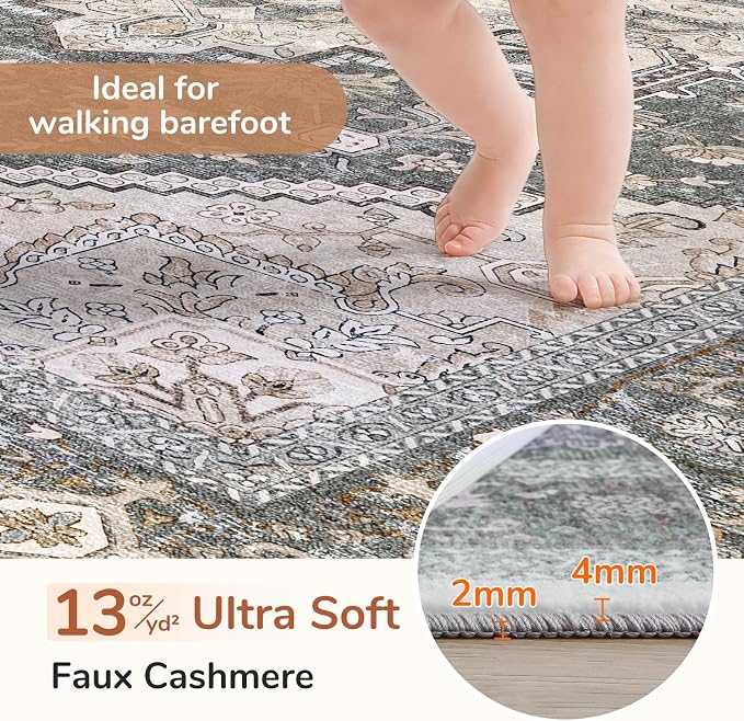 OPPODREAM Soft Entryway Rug 2x10, 2x10 Rug Runner, Washable Hallways Carpet 2 x - Image 2