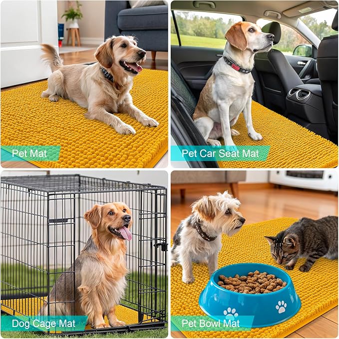 OLANLY Dog Door Mat for Muddy Paws 70x32, Absorbs Moisture and Dirt, Absorbent - Image 7