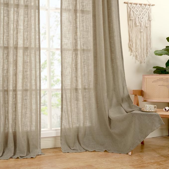 LAMIT 95 Inches Long Linen Curtains - Image 9
