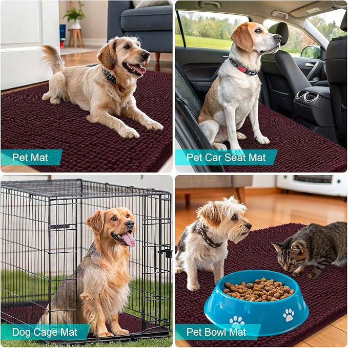 OLANLY Dog Door Mat for Muddy Paws 36x24, Absorbs Moisture and Dirt, Absorbent - Image 7